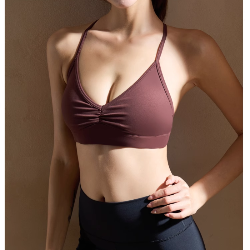NYSUA Yoga Pilates Backless Fitted Sports Bra