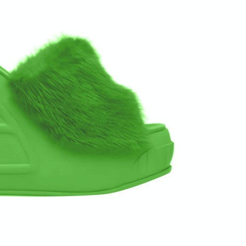 POIRE Fur Platform Mules Sandals