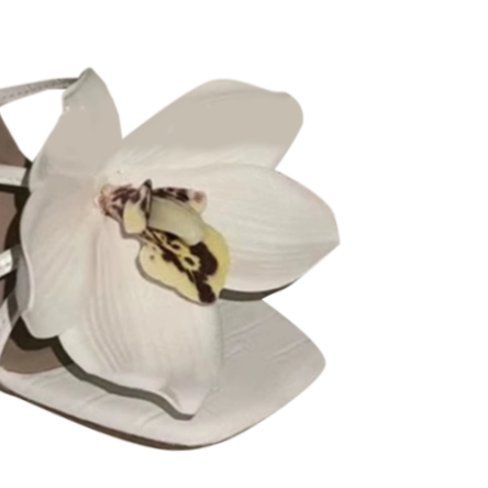 PIVTE Flower Kitten Heel Mules Sandals