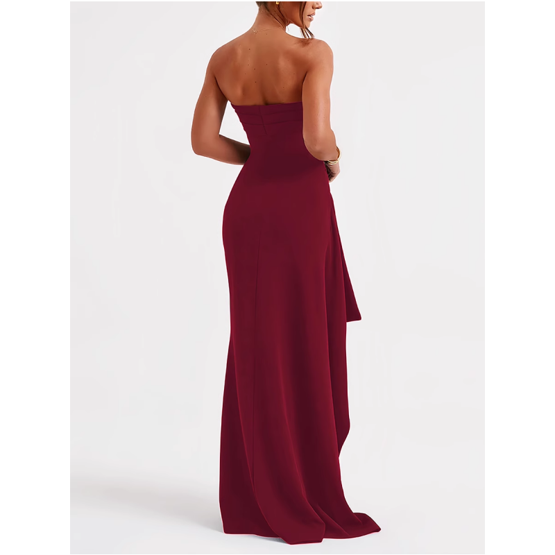 PUNCA Ruffled Tube Evening Dress Gown
