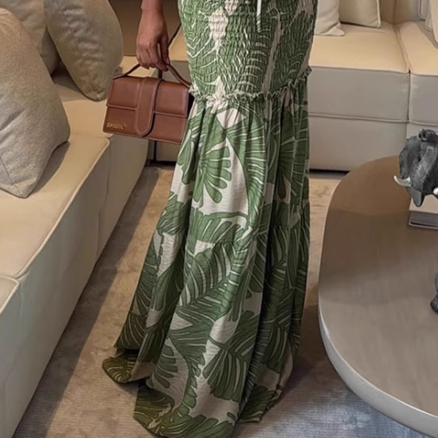 QUENT Cut Out Printed Maxi Dress
