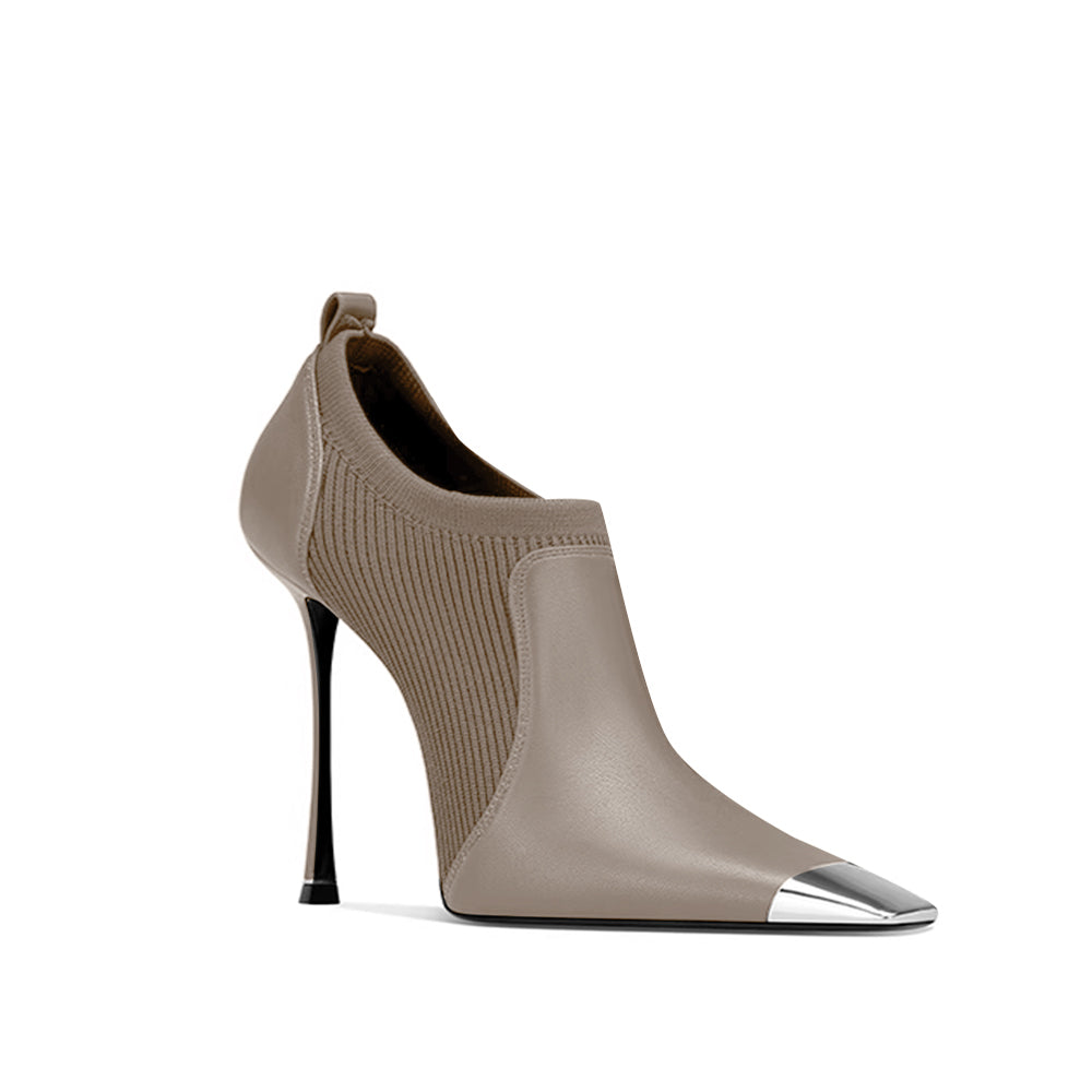 QUVCE Metal-Plated Mid Heels - 8cm