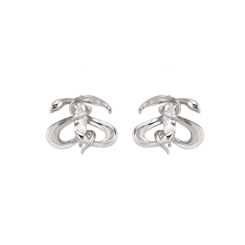 RADFO Diamante Snake Earrings - Pair