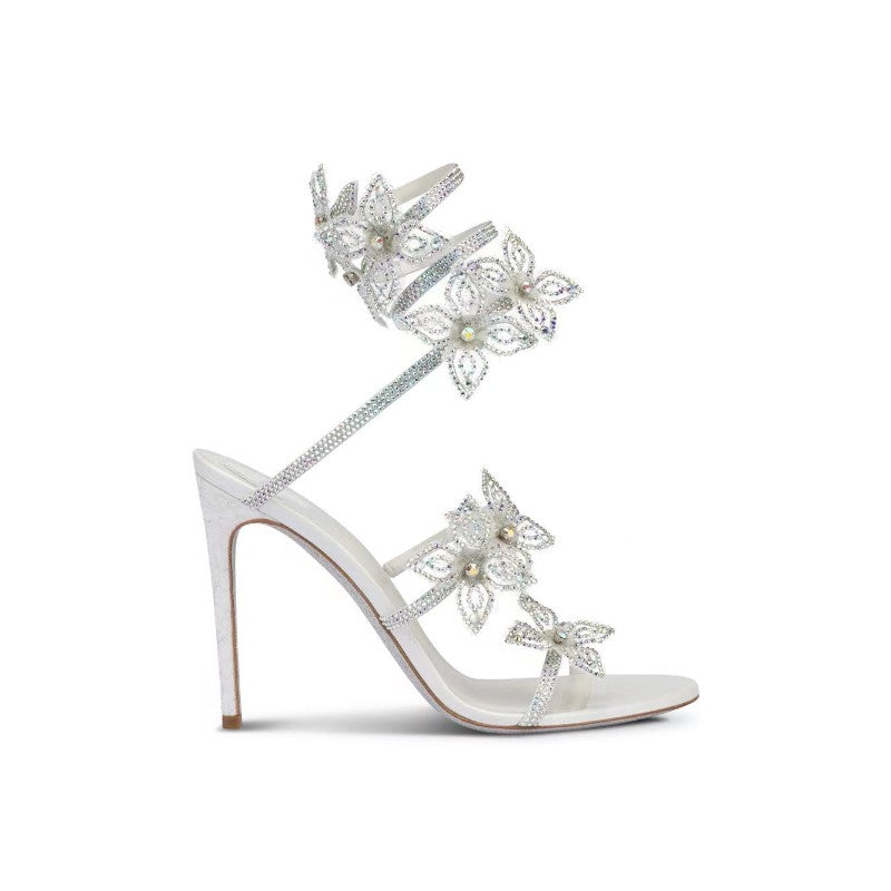 RAEVA Diamante Flower High Heel Sandals