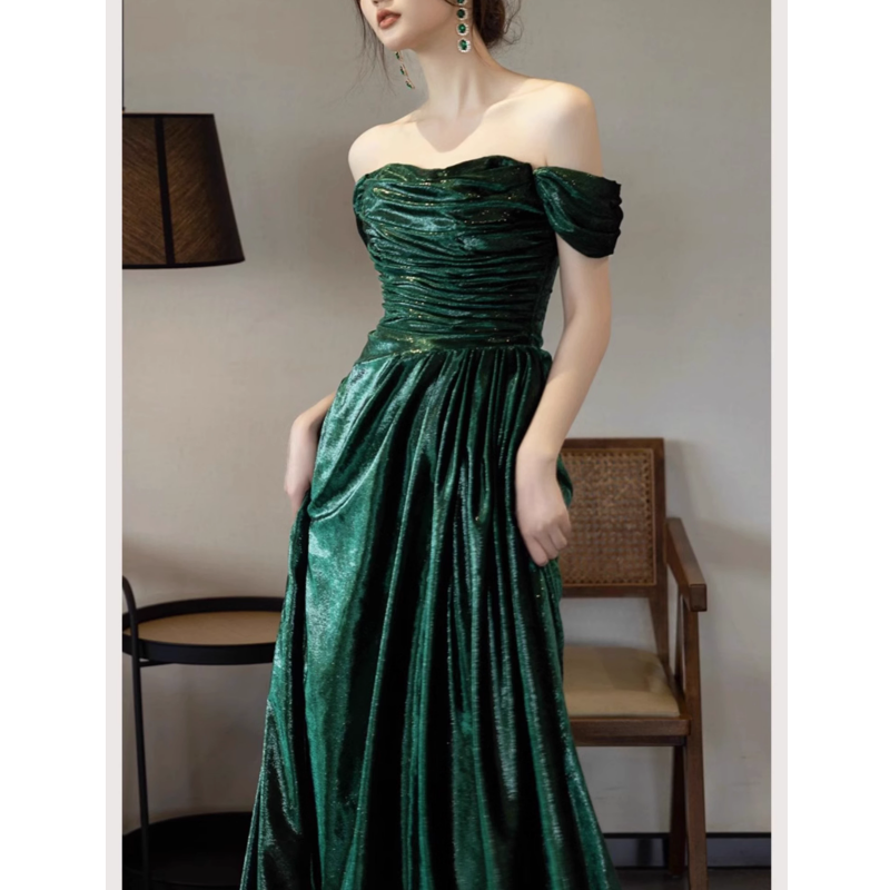 RAHIL Off-Shoulder Maxi Evening Dress Gown