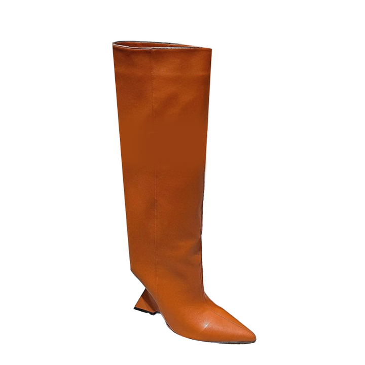 KUIZA Sculptured Heel Over The Knee Boots