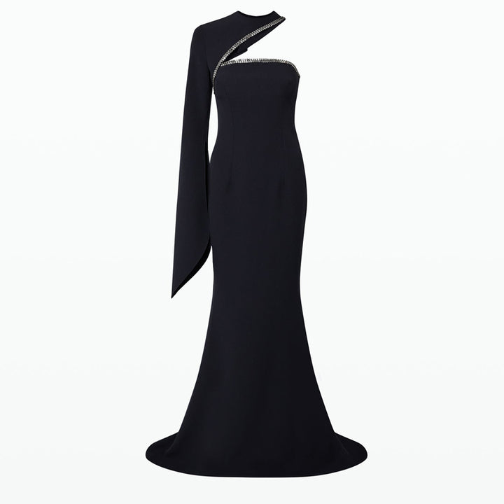 REKUV One-Shoulder Evening Dress Gown