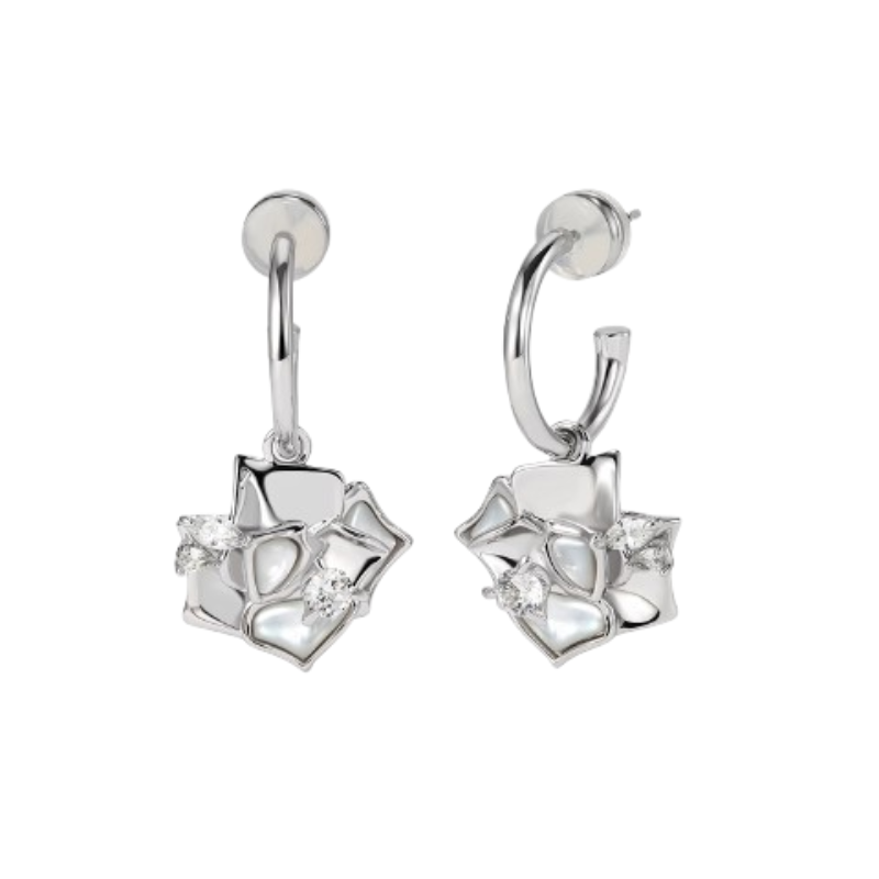 RETOV Diamante Rose Earrings - Pair