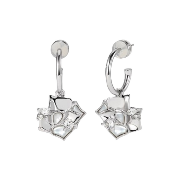 RETOV Diamante Rose Earrings - Pair