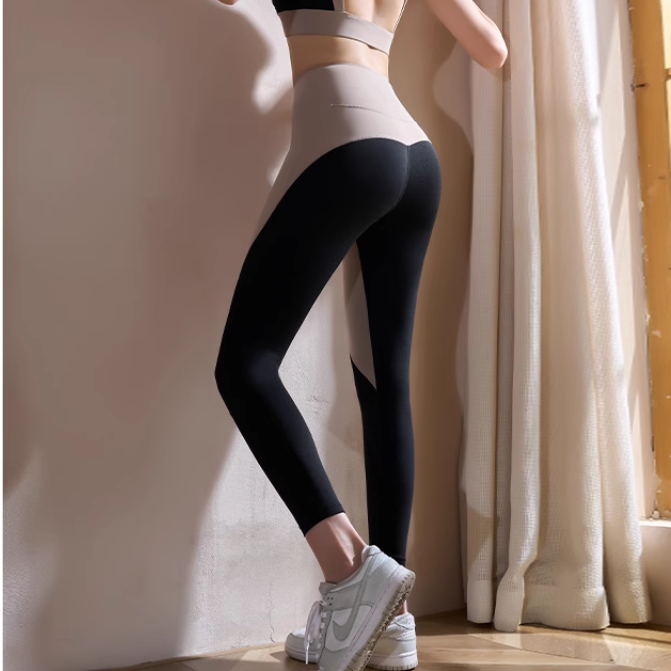 REVTI Yoga Pilates Bi-Color Fitted Stretch Leggings