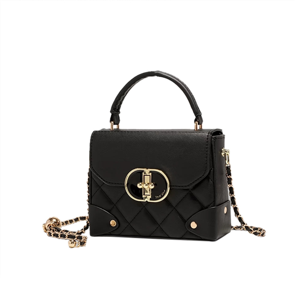 ROCTE Metal Lock Quilted Cross Body Bag
