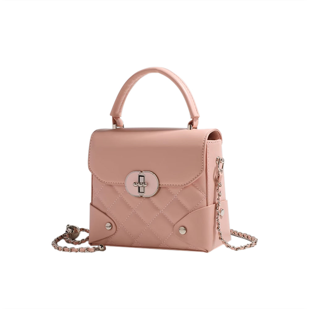 ROCTE Metal Lock Quilted Cross Body Bag