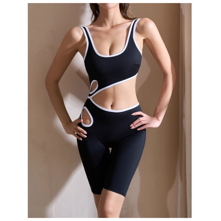 ROCLA Yoga Pilates Cut Out Fitted Bodysuit Activewear