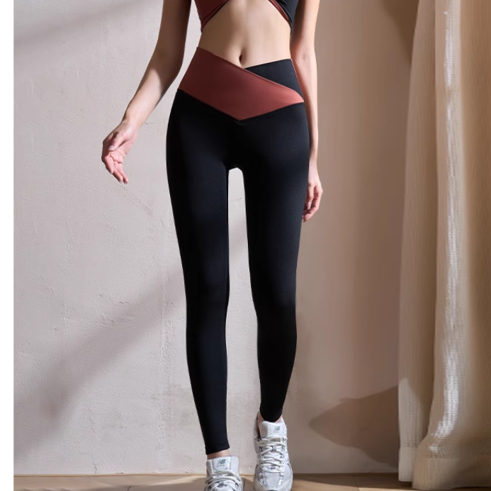 ROECA Yoga Pilates Bi-Color Fitted Stretch Leggings