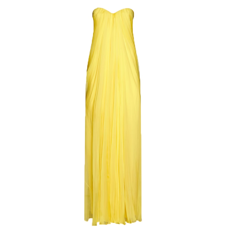 yellow the label dresses Yellow RONIY Fold Hem Evening Dress Gown | i The Label 1:1 assistant measurement & fit | Ships in 10