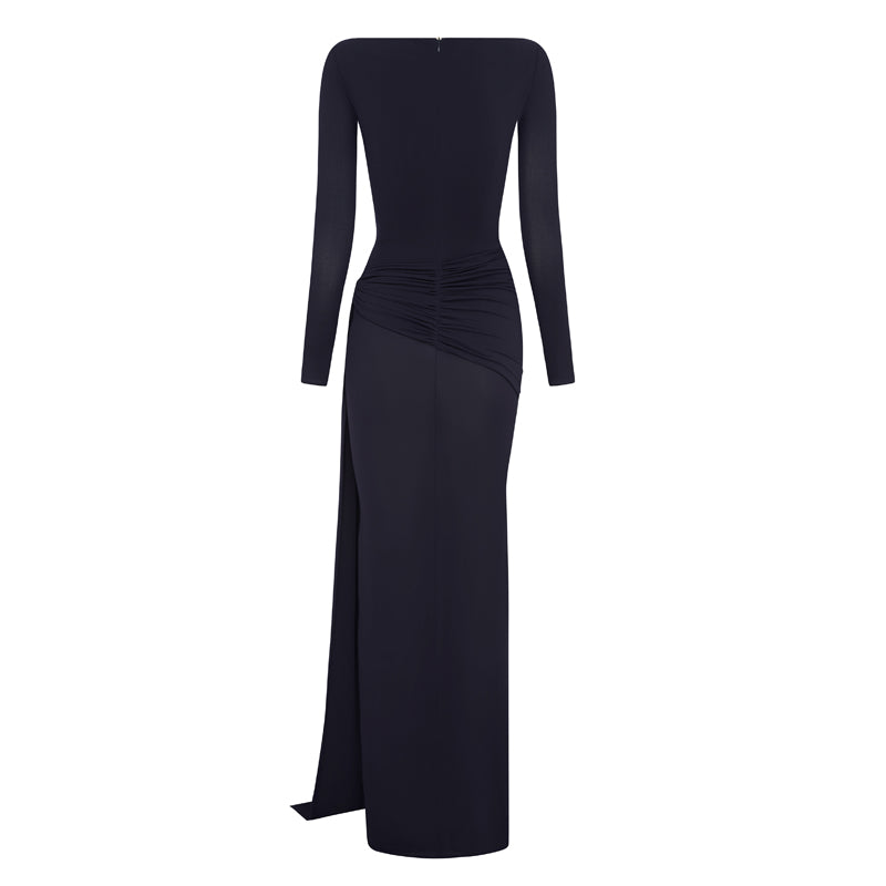 ROSVI Long Sleeves Slip Evening Dress Gown