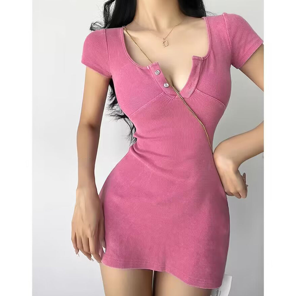 ROTCI V Neck Mini Dress