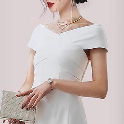 ROTME Off-Shoulder Mini Evening Dress Gown