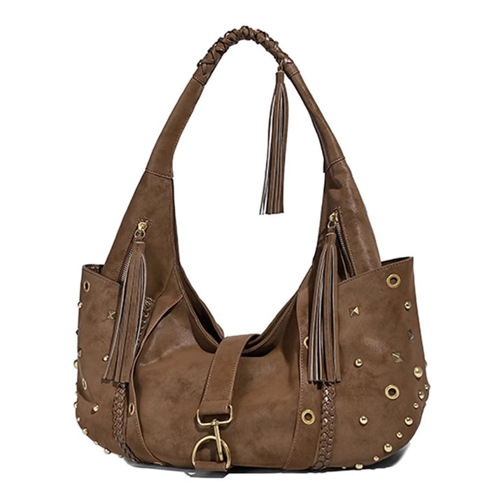 ROTVA Studded And Fringed Tote Bag
