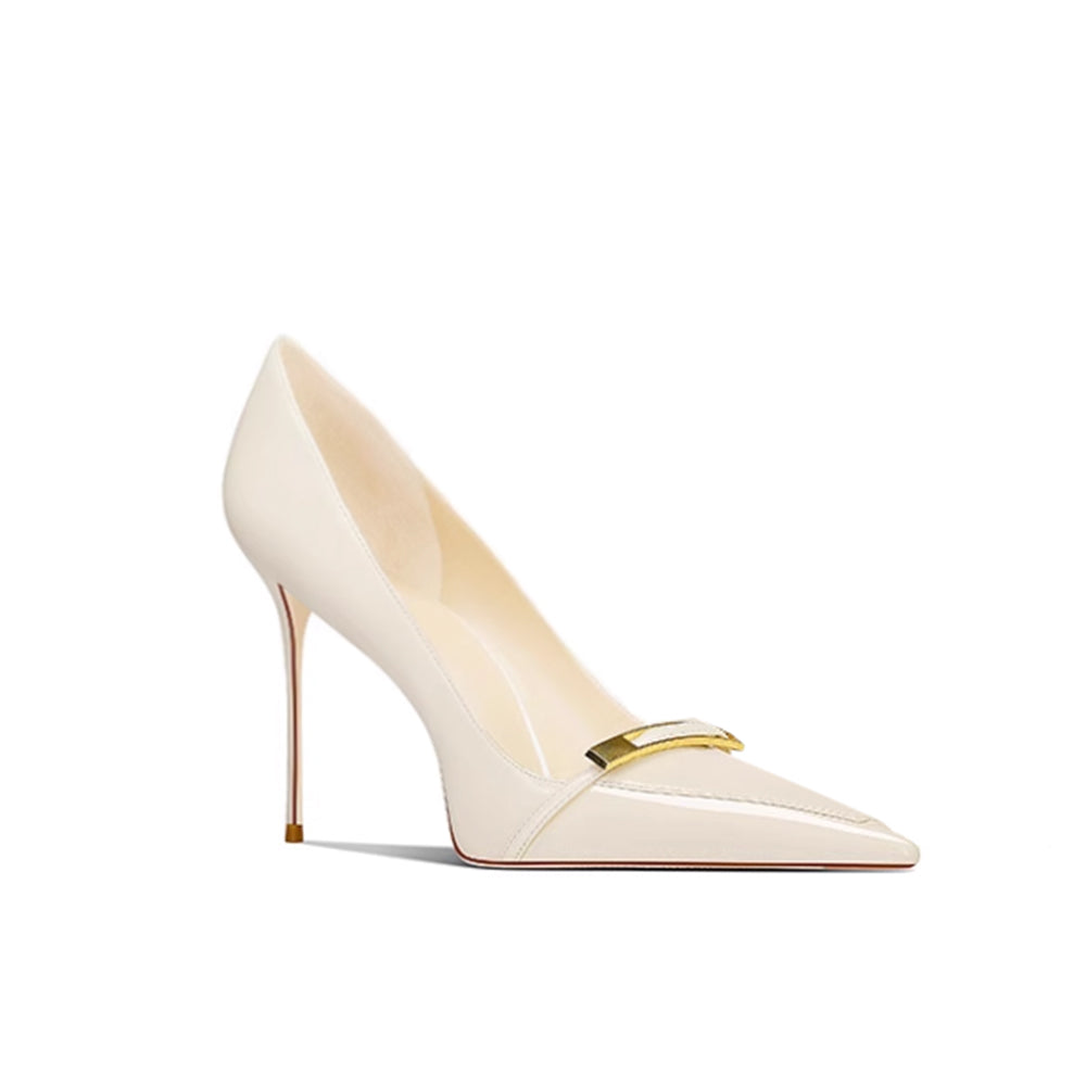 ROVUA Metal Embellished Mid Heel Pumps - 8cm