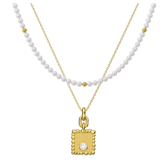 RUBVE Pearl And Square Necklace