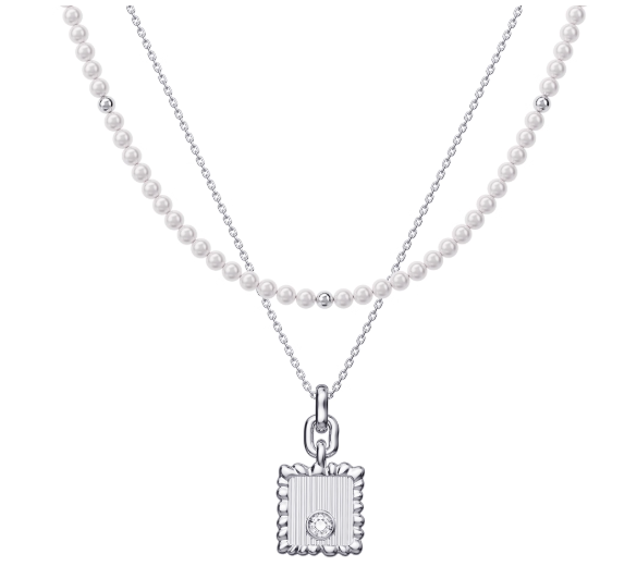 RUBVE Pearl And Square Necklace