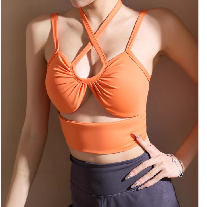 RUCKI Yoga Pilates Cut Out Fitted Sports Bra