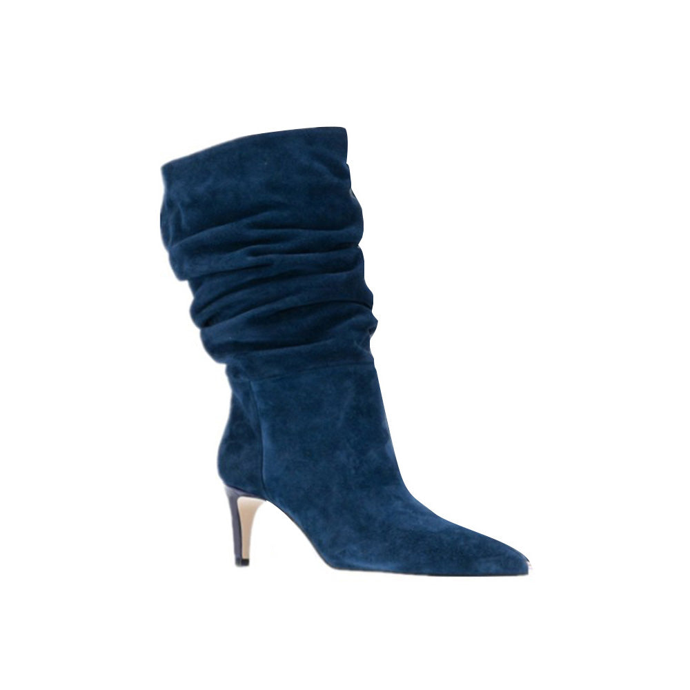 RUEFA Suede Mid Heel Ankle Boots