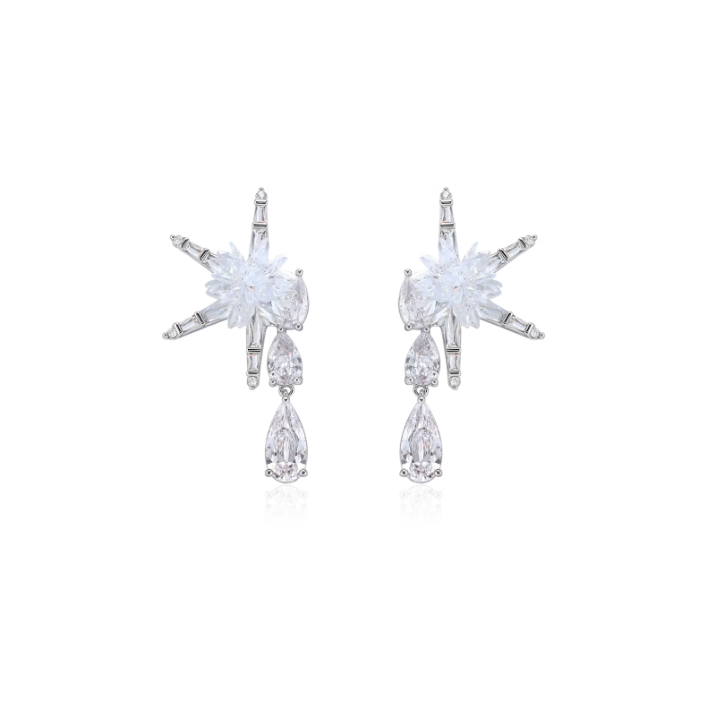 RUISE Diamante Flower Earrings - Pair