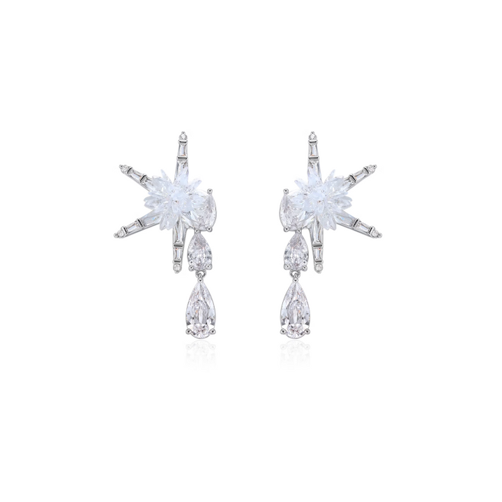 RUISE Diamante Flower Earrings - Pair