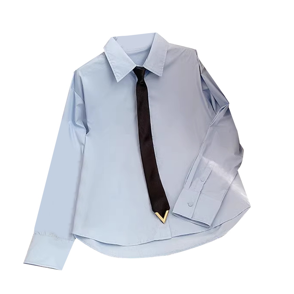 RUNIA Basic Long Sleeves Shirt With Tie