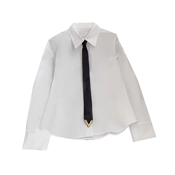 RUNIA Basic Long Sleeves Shirt With Tie