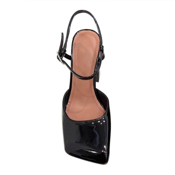 RUVCI Ankle Strap Block Heel Sandals