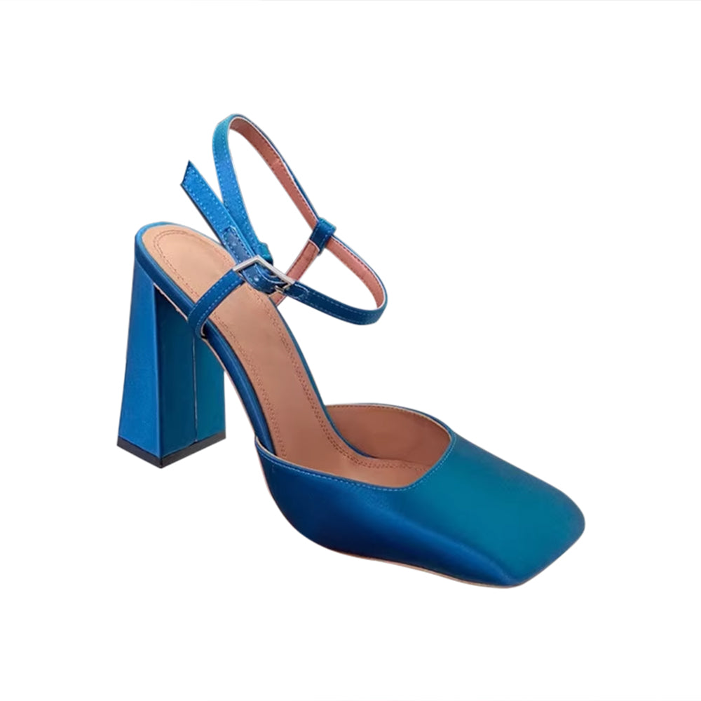 RUVCI Ankle Strap Block Heel Sandals
