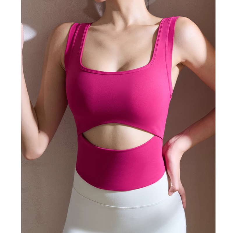 RUYTE Yoga Pilates Cut Out Fitted Sports Bra