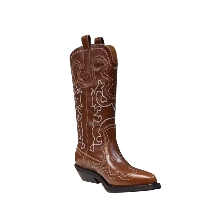 RUZIO Embroidery Western Cowboy Ankle Boots