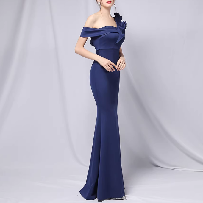 SACDA Ruffled Maxi Evening Dress Gown