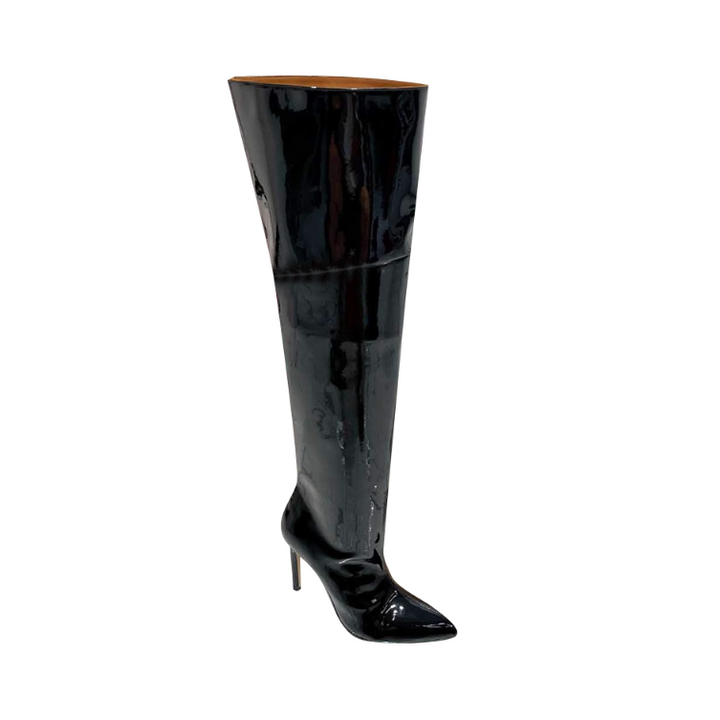 SAKIR Patent Leather High Heel Over The Knee Boots