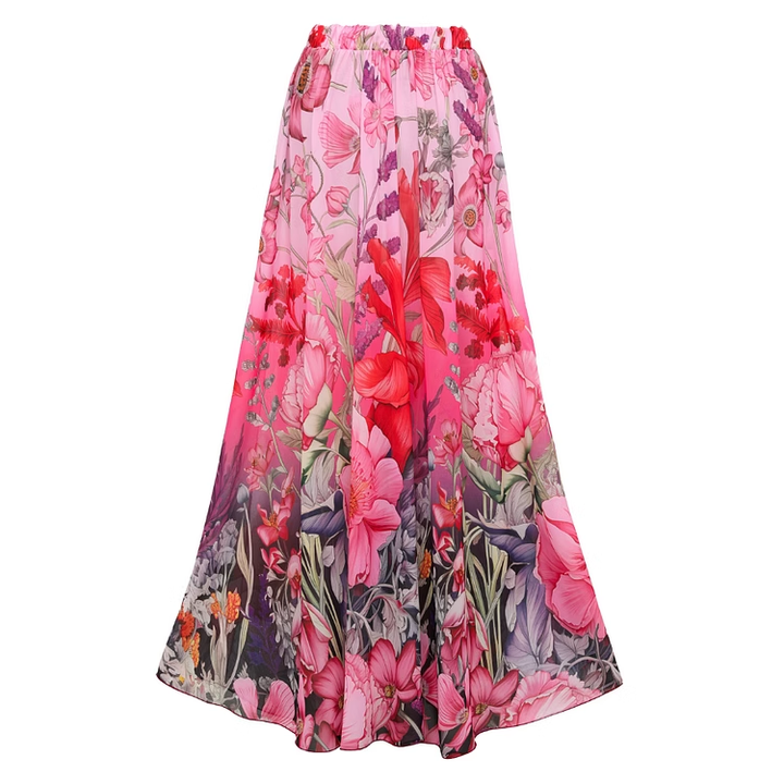 SARON Flower Embellished Printed Swimwear And Skirt