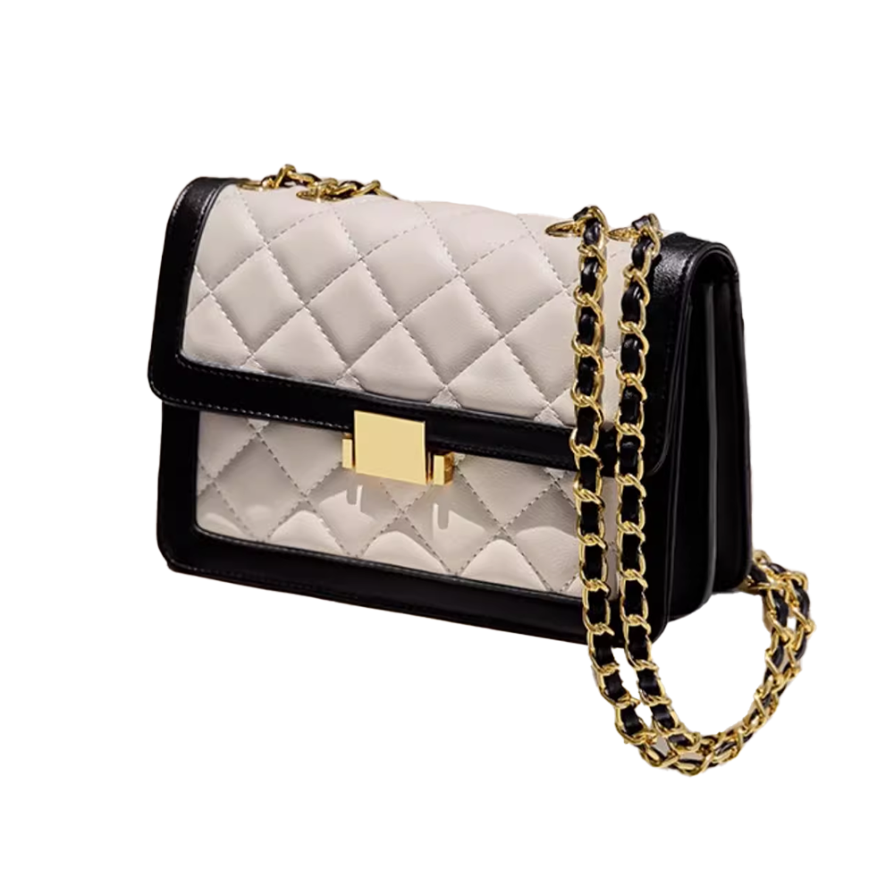 SCIRU Metal Lock Quilted Cross Body Bag