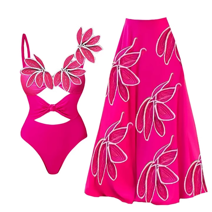 SEIDE Flower Embellished Swimwear And Skirt