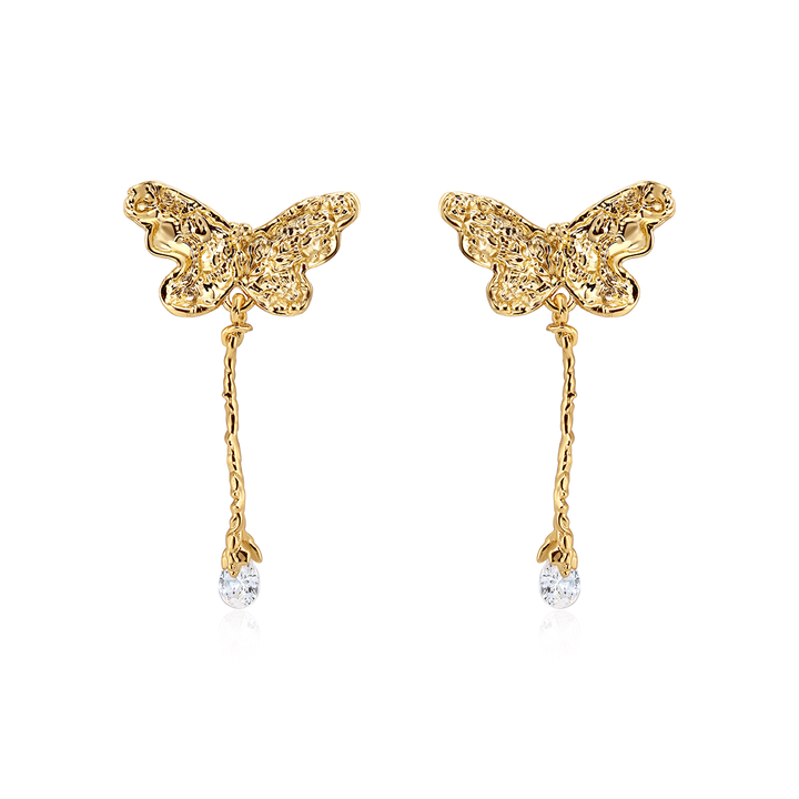 SEIDO Butterfly Long Earrings - Pair