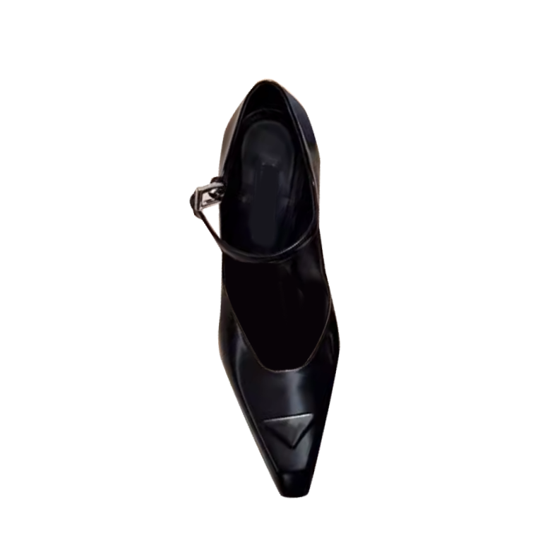 SEKIN Block Heel Buckled Pumps