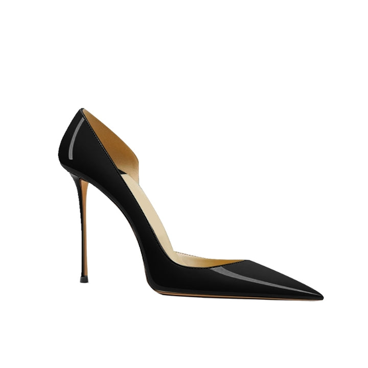 SELIO Patent Leather Mid Heel Pumps - 8cm