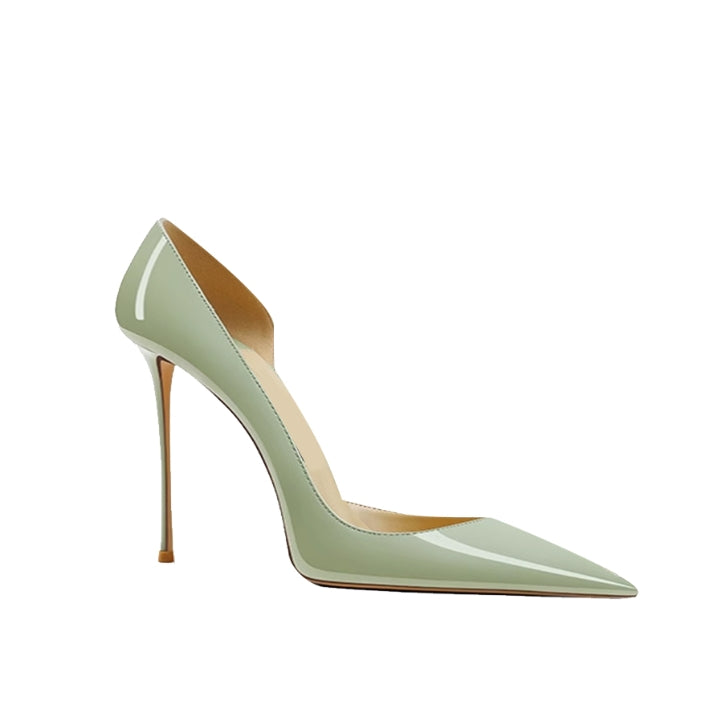 SELIO Patent Leather Mid Heel Pumps - 8cm