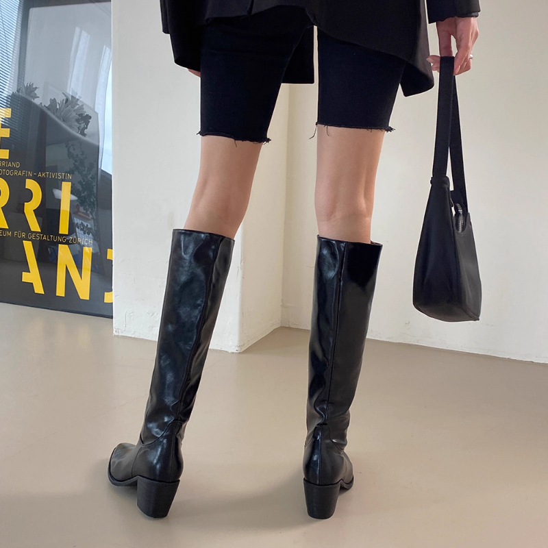 SEMOT Block Heel Knee High Boots