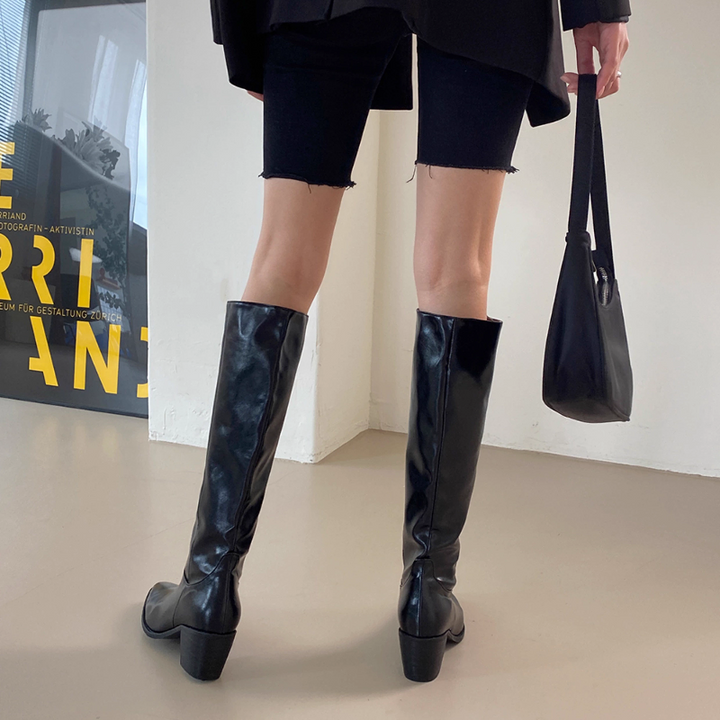 SEMOT Block Heel Knee High Boots