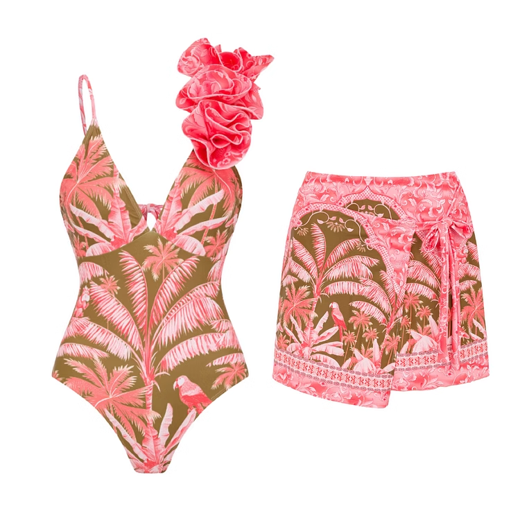 SENNY Flower Printed Swimwear And Skirt