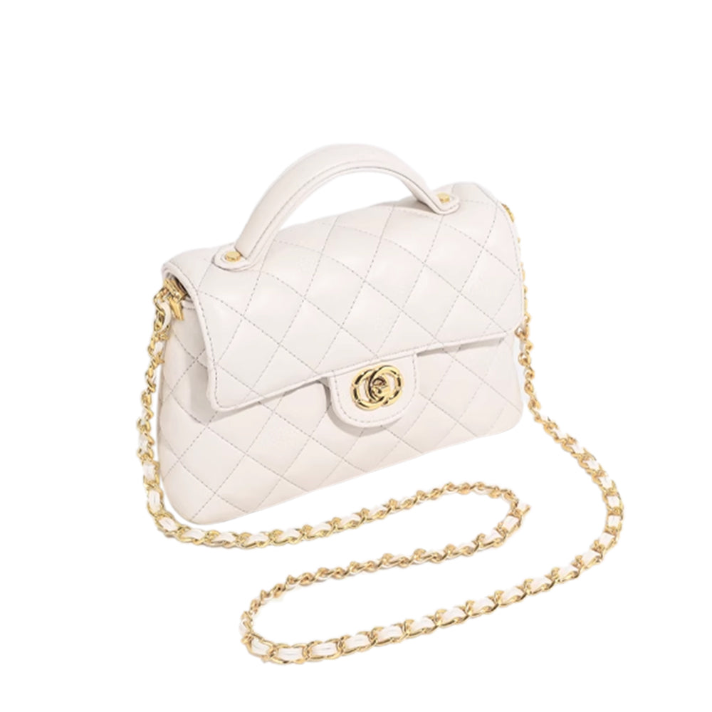 SENVT Metal Lock Quilted Cross Body Bag