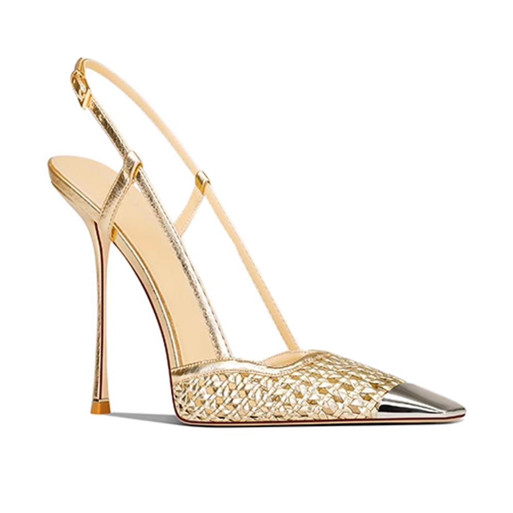 SETOL Metal-Plated Braided High Heel Sandals - 10cm